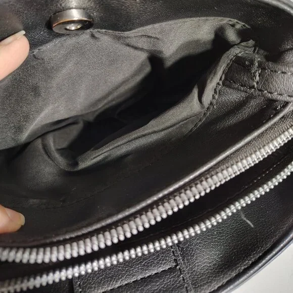 NINE WEST Purse Faux Black Leather Tri Compartment Compact Crossbody Bag - Picture 13 of 14